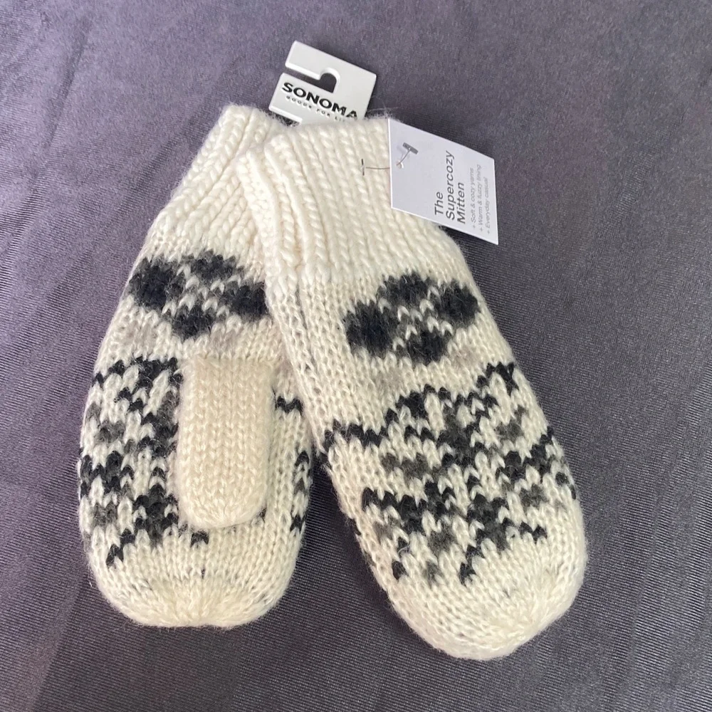 Sonoma Super cozy hat w pom & mittens retro boho vibe soft cozy yarns - Picture 8 of 16